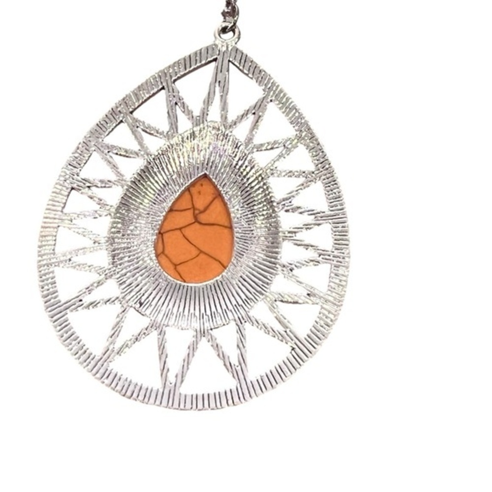 SALE!! 2 for $15 3pc Jewelry Set Summer Sunbeam Orange Necklace Earrings Ring - Picture 12 of 16